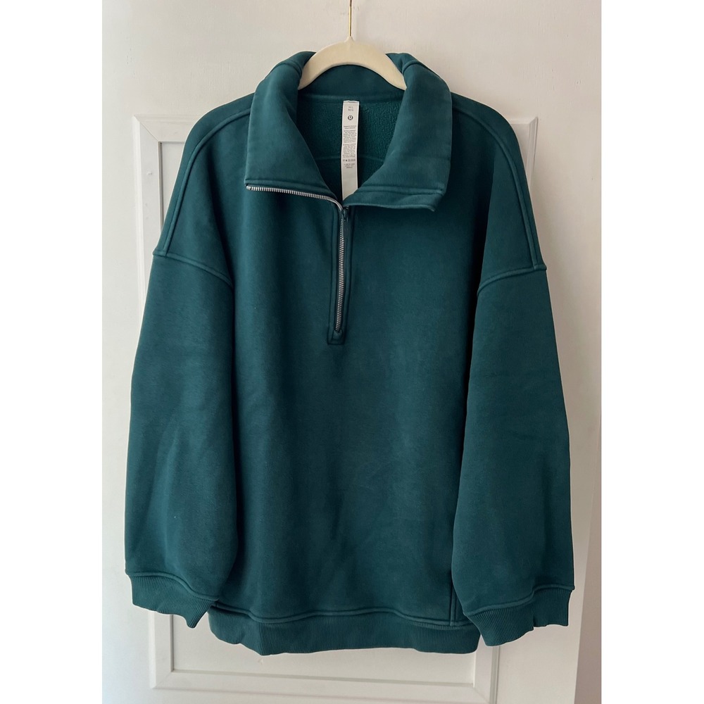 Lululemon Scuba Oversized Half Zip Hoodie Forest Green M/L 52x28